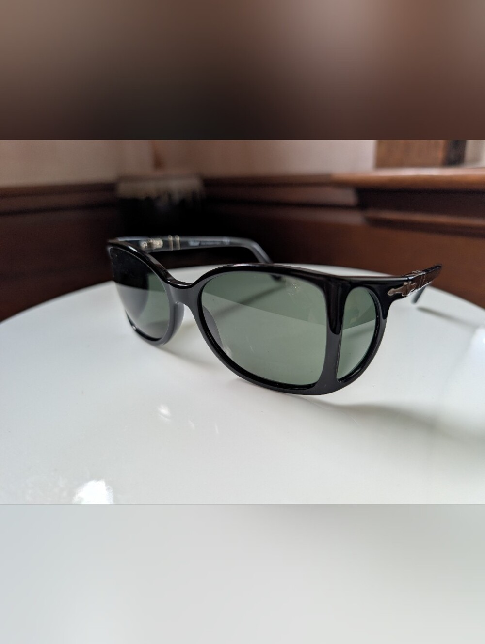 Persol Black Frame Sunglasses With Side Lenses
